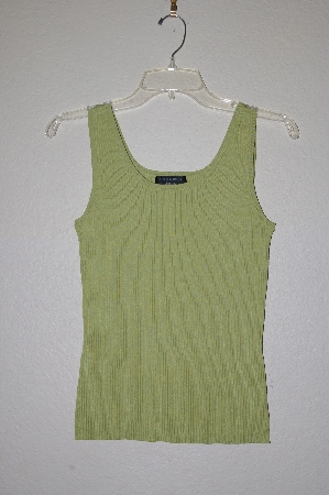 +MBADG #9-112  "Cable & Gauge Petites  Green Knit Tank"