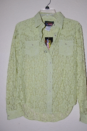 +MBADG #9-124  "US Western Fancy Green Lace Western Shirt"