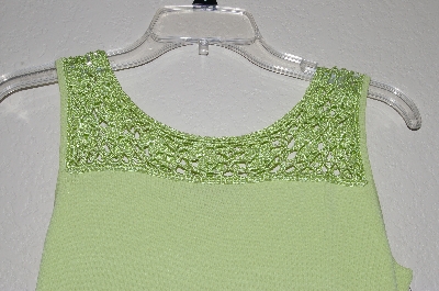 +MBADG #9-146  "J.A.C. Lime Green Knit Crochet Top Tank"