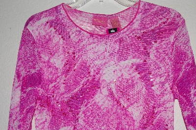 +MBADG #9-167  "Thalia Pink Sheer Sequin Embelished Top"