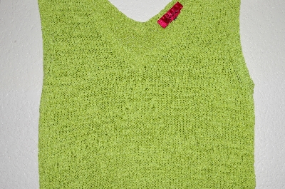 +MBADG #9-193  "Corina Fancy Knit Lime Green Tank"