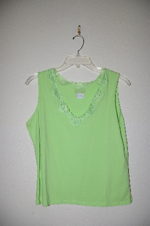 +MBADG #9-215  "Definite Lime Green Lace Trim Tank"