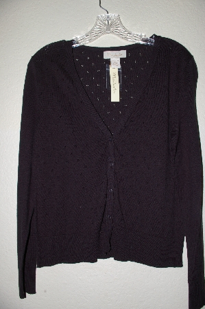 +MBADG #9-308  "Mainbocher Black Knit Button Front Cardigan"