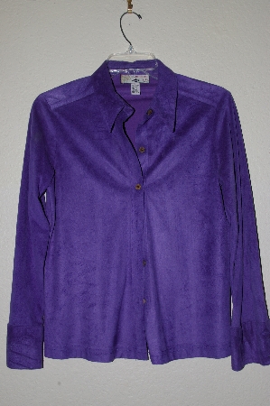 +MBADG #18-333  "Caribbean Joe Purple Suede Look Button Front Shirt"