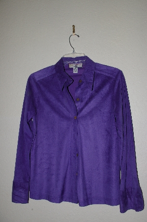 +MBADG #18-333  "Caribbean Joe Purple Suede Look Button Front Shirt"
