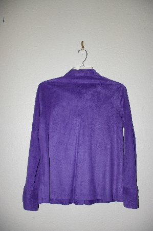 +MBADG #18-333  "Caribbean Joe Purple Suede Look Button Front Shirt"