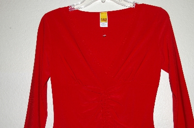+MBADG #18-060  "Check It Out Fancy Red Knit Stretch Top"