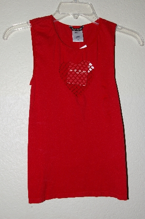 +MBADG #18-069  "Guess Jeans Fancy Red Heart Tank"