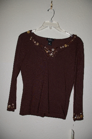 +MBADG #18-092  "Peck & Peck Fancy Button Embelished Knit Sweater"