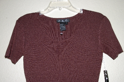 +MBADG #18-107  "J.A.C. Brown Knit  Short Sleve Sweater"