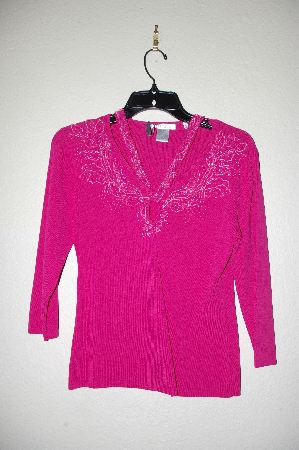 +MBADG #18-162  "Felicity Fancy Hot Pink Beaded Sweater"