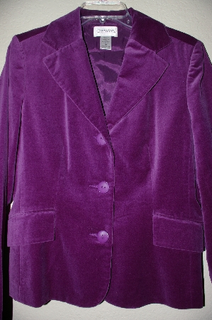 +MBADG #18-215  "Chadwicks Purple Velvet Button Front Jacket"