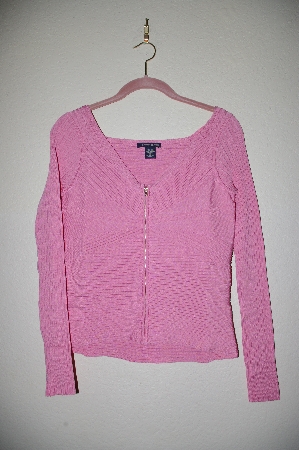+MBADG #18-316  "Boston Proper Fancy Pink Knit Zipper Front Top"