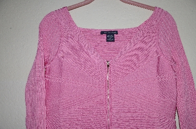 +MBADG #18-316  "Boston Proper Fancy Pink Knit Zipper Front Top"