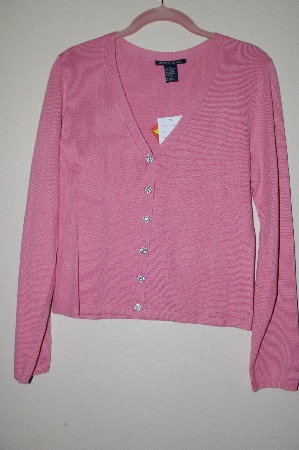 +MBADG #18-310  "Boston Proper Fancy Pink Rhinestone Button Cardigan"