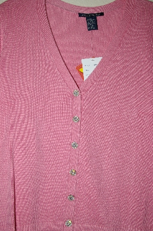+MBADG #18-310  "Boston Proper Fancy Pink Rhinestone Button Cardigan"