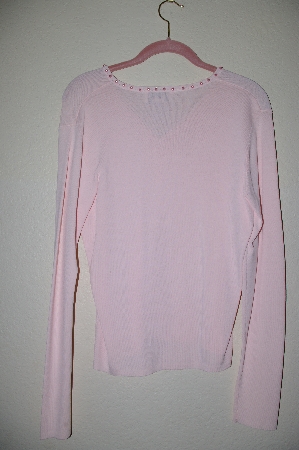 +MBADG #18-305  "Boston Proper Pink Fancy Bow Embelished Sweater"