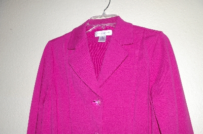 +MBADG #18-296  "Susan Graver  Fancy Stretch Knit Embelished 3 Button Jacket"