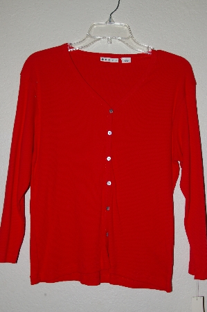 +MBADG #18-278  "Designer Red Button Front Light Weight Cardigan"