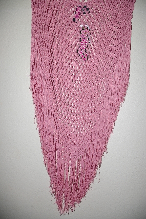 +MBADG #18-274  "Say What Fancy Pink Crochet Poncho"