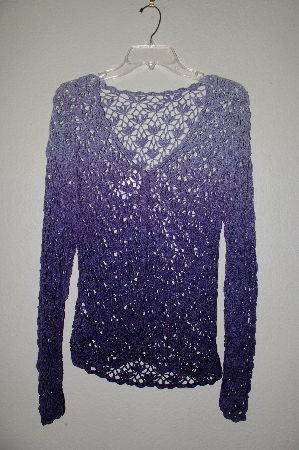 +MBADG #18-251  "The Susan Collection Fancy Two Tone Purple Chenille Cardigan"