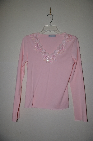 +MBADG #18-246  "Body Central Pink Fancy Beaded One Of A Kind Top"