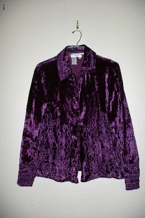 +MBADG #18-242  "Coldwater Creek Purple Velvet Ribbon Detail Shirt Jacket"