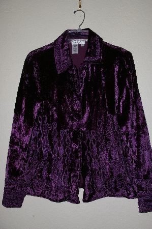 +MBADG #18-242  "Coldwater Creek Purple Velvet Ribbon Detail Shirt Jacket"