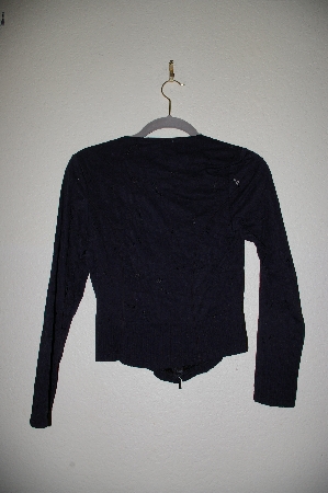 +MBADG #52-417  "Corina Fancy Black Zipper Front Stretch Top"