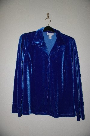 +MBADG #52-412  "JG Hook Fancy Blue Velvet Button Front Shirt"