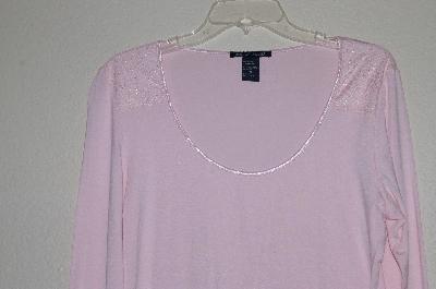 +MBADG #52-385  "Boston Proper Fancy Pink Lace Trimed Shirt"