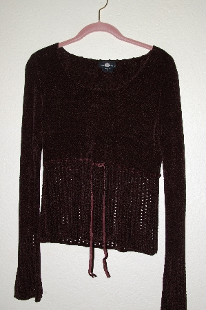 +MBADG #52-366  "It's Our Time Brown Fancy Knit Chenille Sweater"