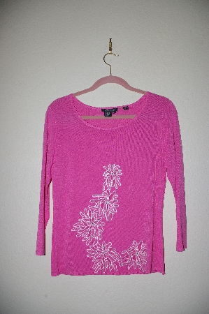 +MBADG #52-310  "Feratelli Pink Fancy Embroidered Floral Sweater"