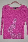 +MBADG #52-310  "Feratelli Pink Fancy Embroidered Floral Sweater"