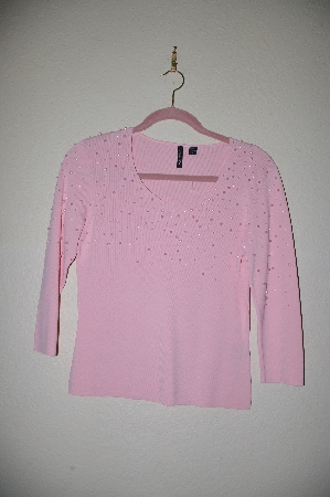 +MBADG #52-273  "Venini Pink Glass Pearl Embelished Sweater"