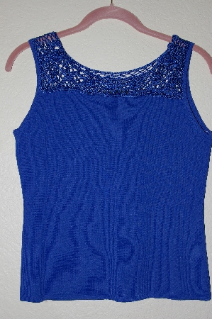 +MBADG #52-256  "J.A.C. Dk Blue Crochet Top Knit Tank"