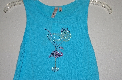+MBADG #52-239  "Susan Lawrence Rhinestone Embelished Blue Tank"