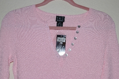 +MBADG #52-222  "I.N.C International Concepts Pink Knit Button Front Sweater"