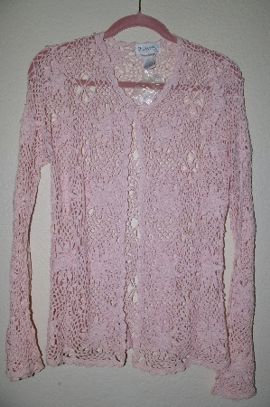 +MBADG #52-165  "Chadwicks Fancy Pink Crochet Cardigan"