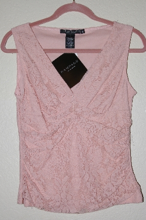 +BADG #52-150  "Rampage Clothing Co Fancy Pink Lace Stretch Top"