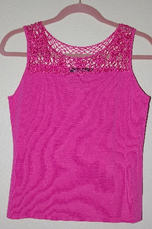 +MBADG #52-144  "J.A.C. Fancy Pink Crochet Top Knit Tank"
