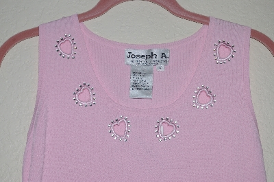 +MBADG #52-141  "Joseph A. Fancy Pink Heart & Rhinestone Knit Tank"