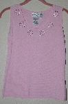 +MBADG #52-141  "Joseph A. Fancy Pink Heart & Rhinestone Knit Tank"