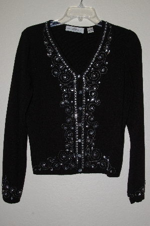 +MBADG #52-123  "Marisa Christina Fancy Black Embellished Cardigan"