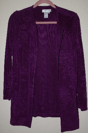 +MBADG #52-105  "Coldwater Creek Fancy Purple Floral Stretch Cardigan"