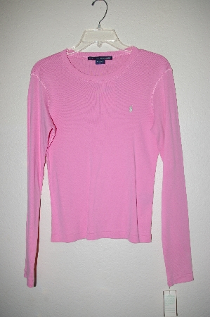 +MBADG #52-099  "Ralph Lauren Sport Pink Stretch Long Sleve T"
