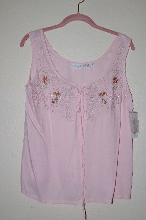 +MBADG #52-066  "Together Fancy Rmbroidered Pink Rayon Tank"