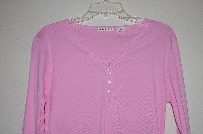 +MBADG #52-063  "Designer Pink Stretch Button Top T"