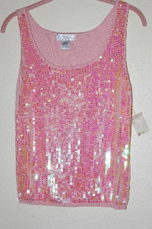 +MBADG #52-476  "Spiegal Fancy Pink Knit Sequined Tank"