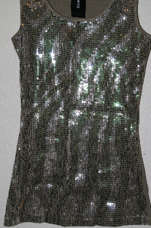 +MBADG #31-033  "Express Fancy Olive Green Sequined Tank"